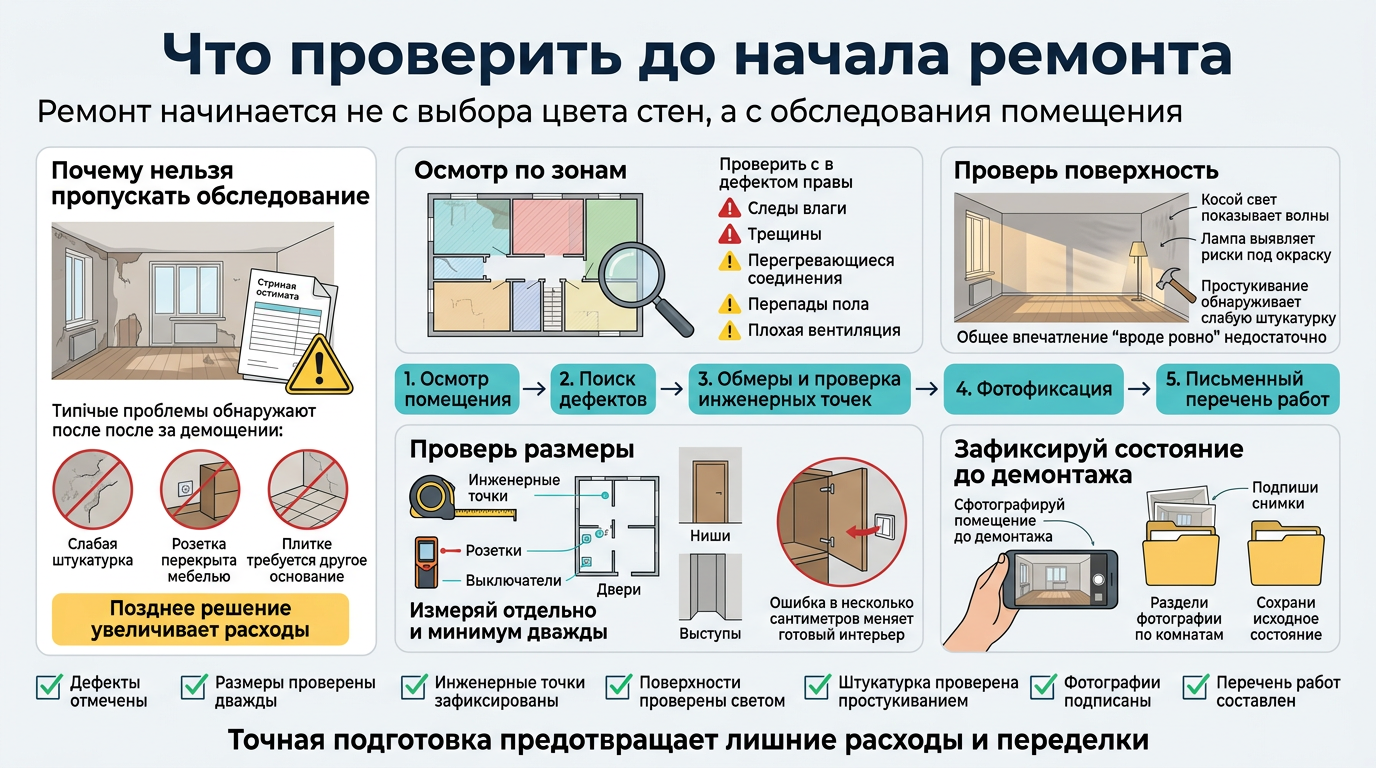 Что проверить до начала ремонта